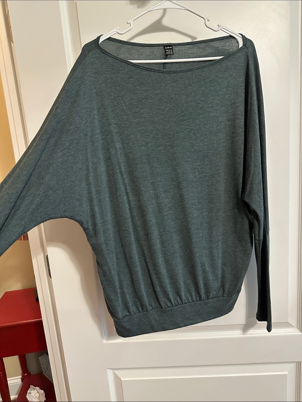 SHEIN Dark Teal Batwing Long Sleeve Top